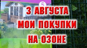 3 августа. Мои покупки на Озоне