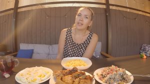Мукбанг РЕБРА КУРИЦА МЯСНОЙ САЛАТ