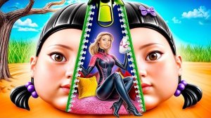 Экстремальный камуфляж в коробках Челлендж. Как выжить в Игре в кальмара Супергероям?!