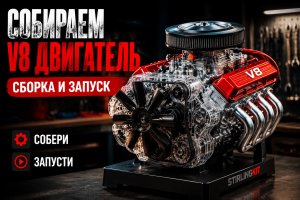 Сборка и запуск модели двигателя V8