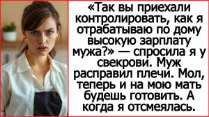 Свекровь, так вы приехали контролировать, как я отрабатываю по дому высокую зарплату мужа?