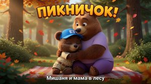 Мишаня и мама в лесу 🌲 Шишка в лоб! Весёлая песенка для малышей