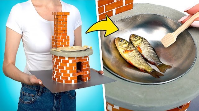 🍿 Самодельная Миниатюрная Печка из Кирпичей