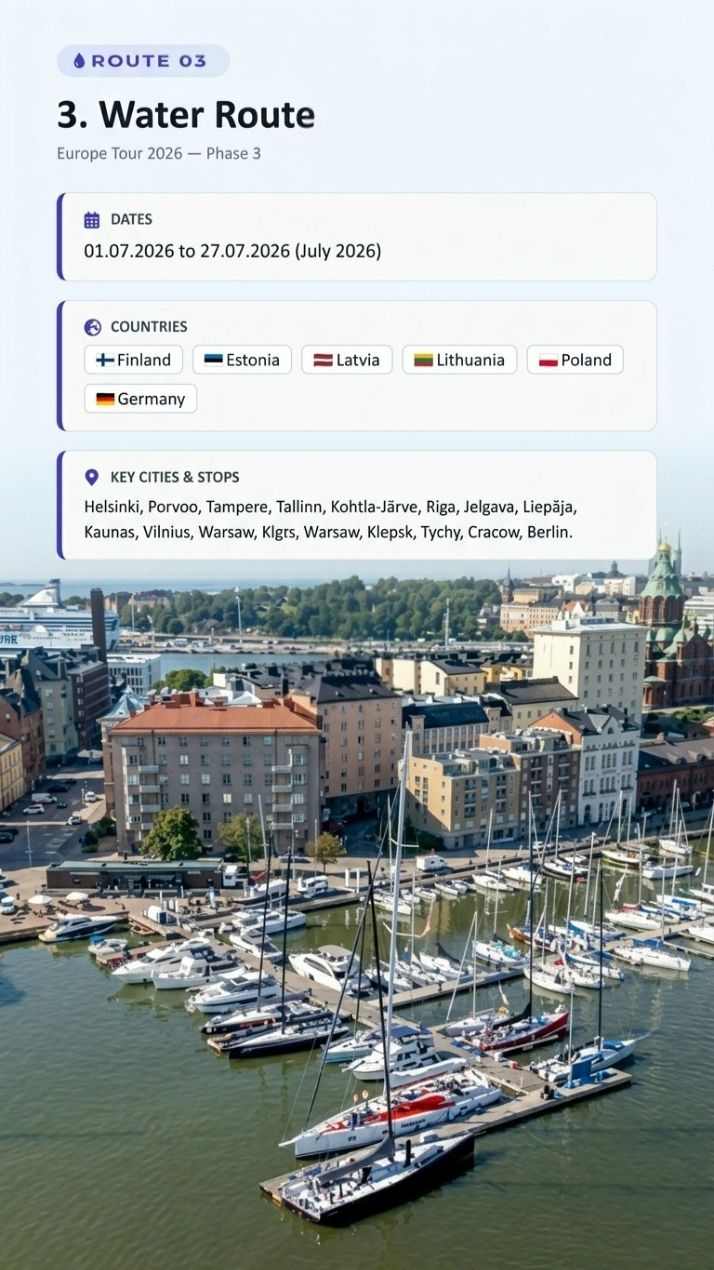 3 Water Route Sahaja Yoga Europe Tour 2026