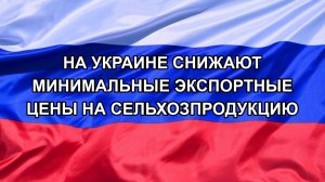 |Н. РФ| На Украине снижают минимальные экспортные цены на сельхозпродукцию