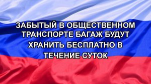 |Н. РФ| Забытый в общественном транспорте багаж будут хранить бесплатно в течение суток
