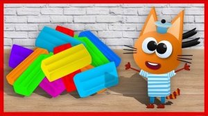 Разноцветный ПЛАСТИЛИН Лепим КОРЖИКА из пластилина из мультика ТРИ КОТА - Учим Цвета