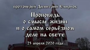 Проповедь о смысле жизни и о самом серьёзном деле на свете (2020.04.25)