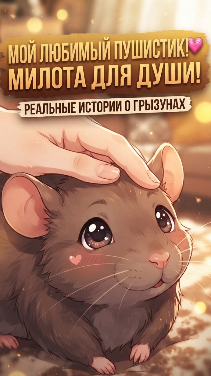 Мой ласковый пушистик! 🥰 Крыса, которая любит обниматься.