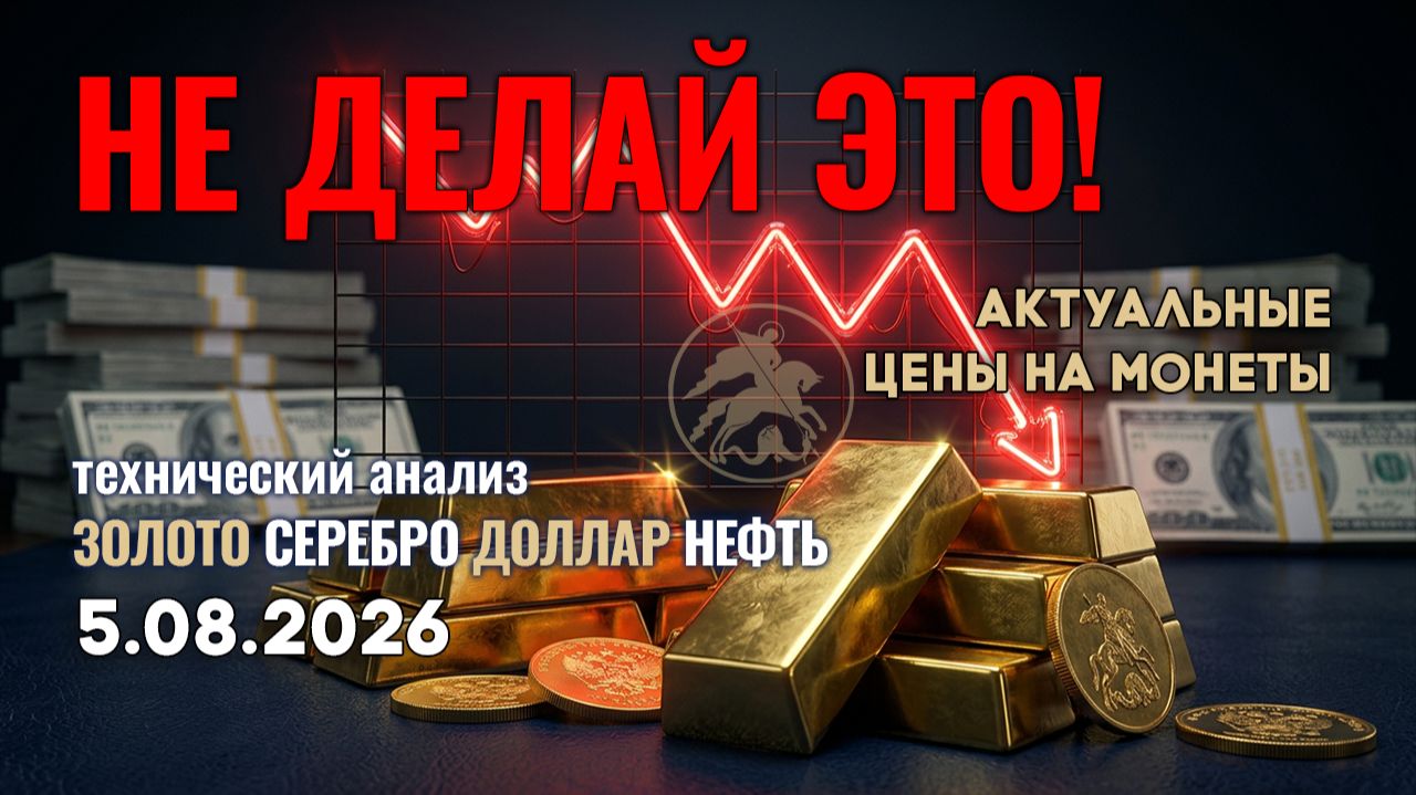 Не делайте ЭТО при покупке золота. Анализ рынка золота, серебра, нефти, доллара 5.08.2026 г