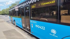 Автобус ЛиАЗ 5292 борт 190422 маршрут 687