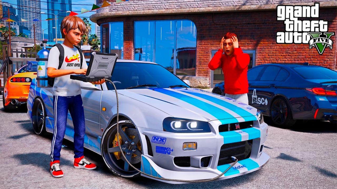 НАШЛИ ЗАРЯЖЕННЫЙ NISSAN GT-R R34 ИЗ ФОРСАЖА! ВОССТАНОВИЛИ ЛЕГЕНДУ ГОНОК! ШКОЛЬНЫЕ БУДНИ ГТА 5