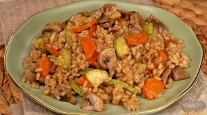 РИС С ГРИБАМИ И КАБАЧКАМИ