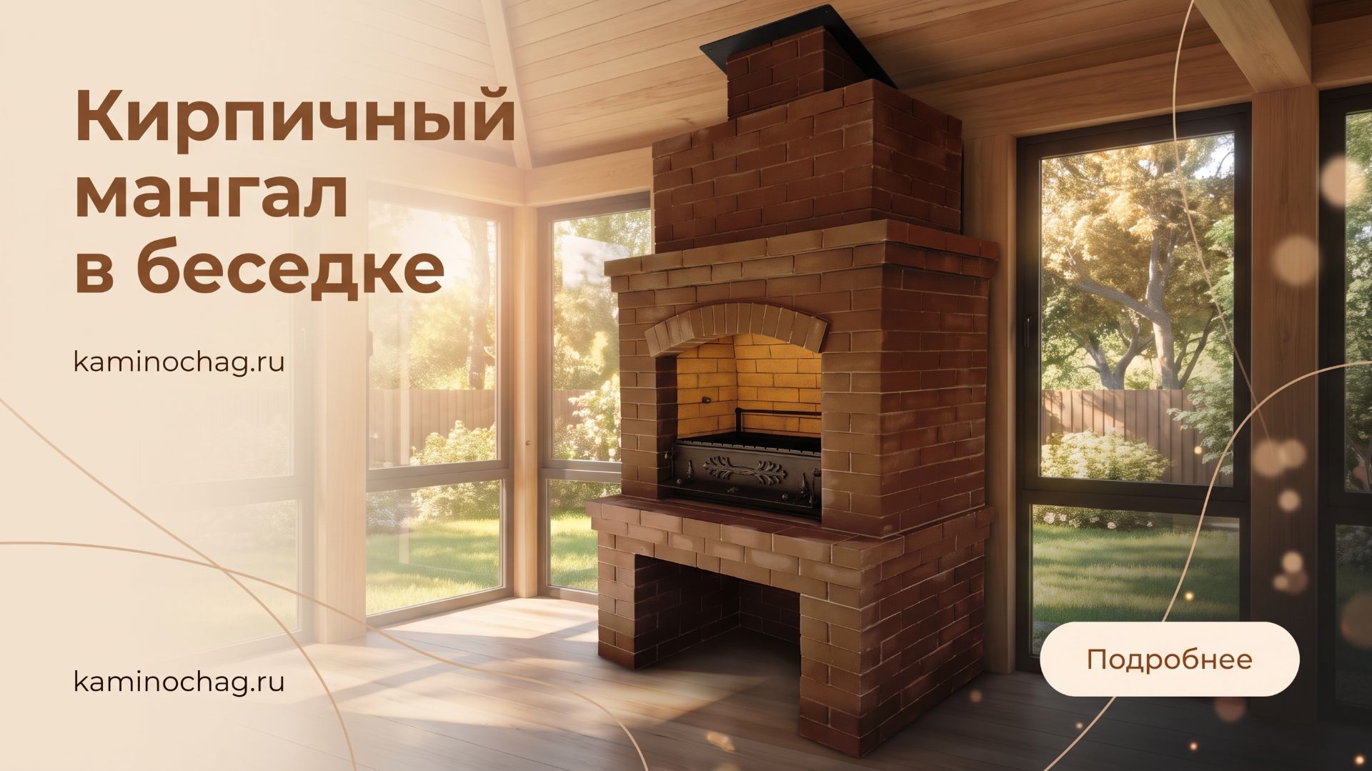Мангал из кирпича в беседке