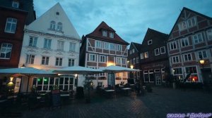 Штаде, Германия, на закате 🇩🇪 Фахверковые дома и исторические улицы — 4K