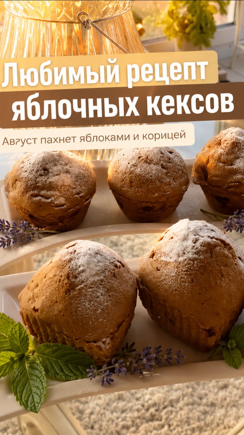 Кексы с яблочком и корицей