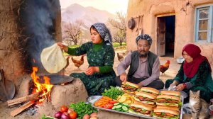 Традиционный афганский сэндвич 🥪 | Домашний лаваш и настоящая деревенская жизнь 🇦🇫