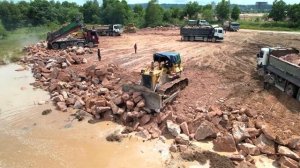 Full Video Process Landfilling in Land Size 13 Hita Using 4 Dozers With 300 Trucks Spending 3 Days