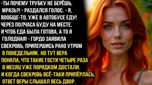 Ты почему трубку не берёшь, мразь?! — вопила свекровь. — Я уже подъезжаю! Готовь мне кушать!А когда.