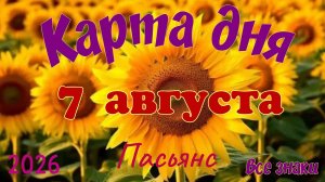 Карта дня🍉7 августа 🐞☘️Пасьянс. Тайм-код в описании 🦢
