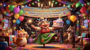 👵🎂🎉 День рождения Бабы-Яги — добрая аудиосказка для малышей о самом сказочном празднике ✨🐾