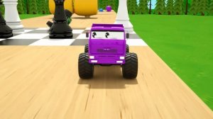 Крутятся гигантские колеса! - Прыгающие игрушечные машинки, которые меняют цвет - Детский стишок