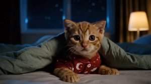 Рыжий котенок ждет папу-кота в канун Рождества — мама-кошка держит его рядом, пока любовь