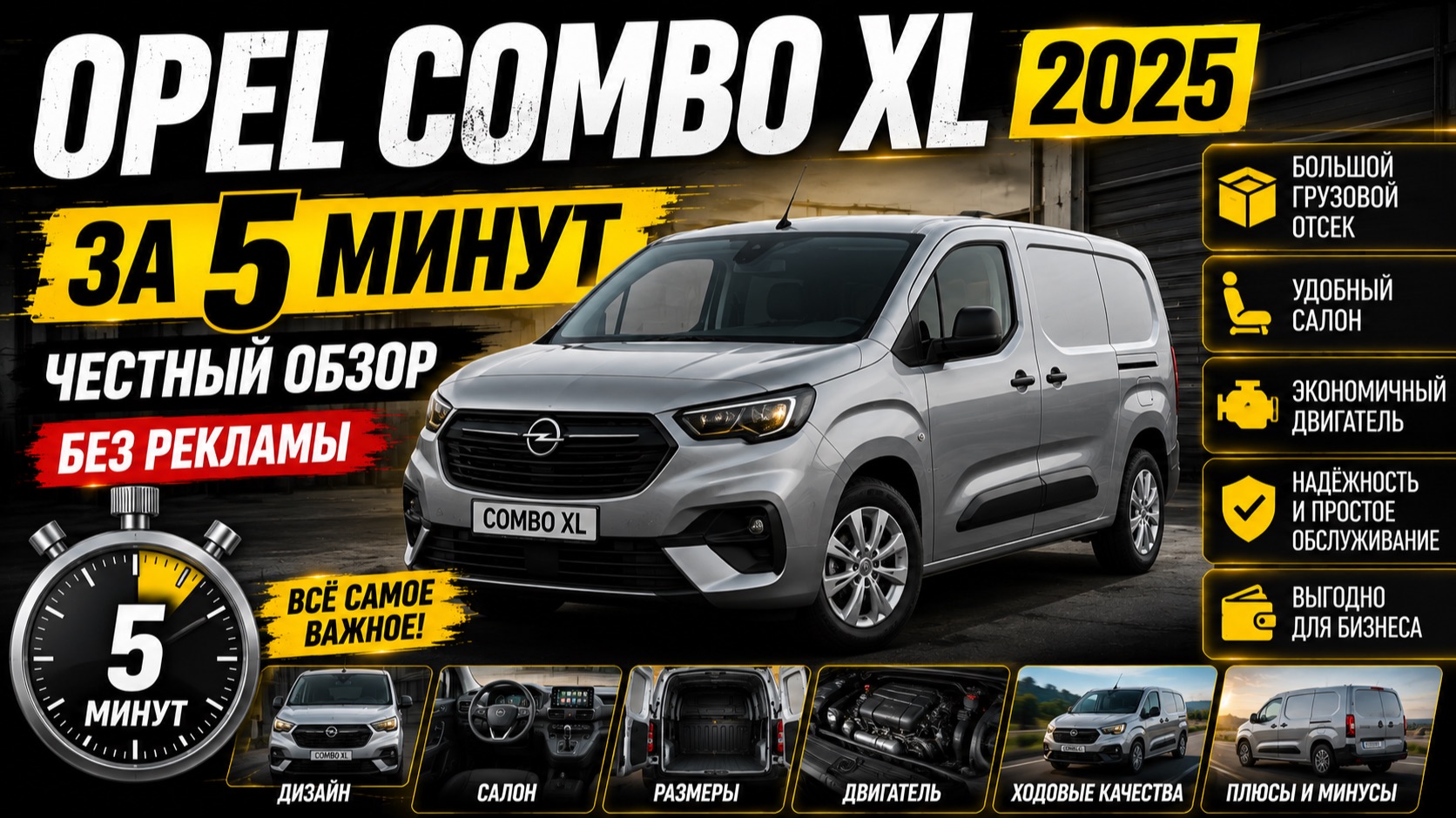 Opel Combo XL 2025 за 5 минут — честный обзор без рекламы