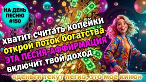 НА ДЕНЬ ПЕСНЮ #150 МОЩНАЯ ПЕСНЯ-АФФИРМАЦИЯ ОТКРОЕТ ПОТОК БОГАТСТВА |деньги текут легко, это моё кино