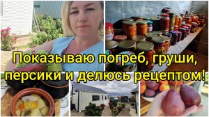 Влоги с Кубани 🌻 Показываю погреб, груши, персики и делюсь рецептом!😋