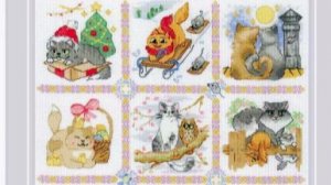Вышивка крестиком от Риолис «Кошачий календарь» 17