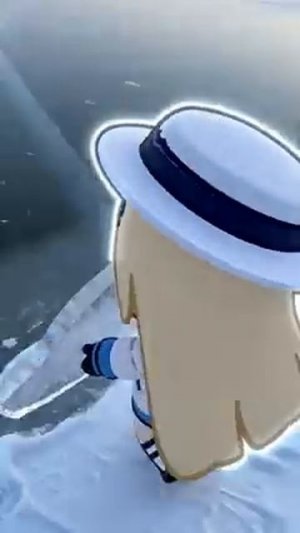 POV You’re walking by the frozen river with Phoebe, and she does THIS 🤫❄️💥