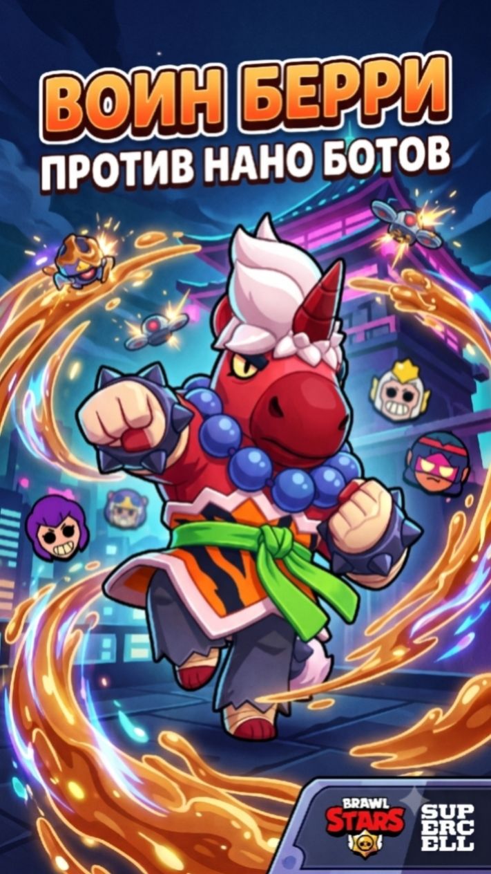 воин берри против нано ботов  #brawlstars #бравлстарс #рек #мемы