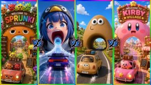 🚗 Музыкальный Спранки 🆚 Малыш Гугу Гага 🆚 Поу 🆚 Кирби в Тайлс Хоп! 🚀🔥