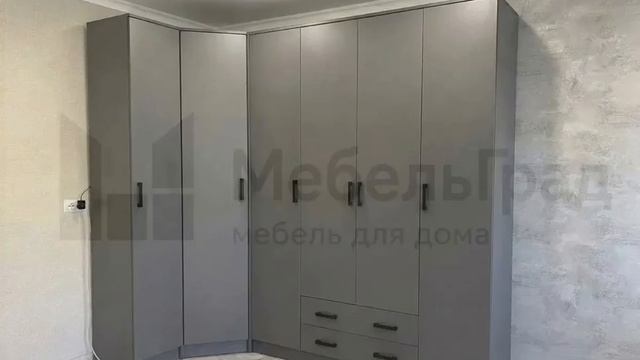 Шкаф распашной Угловой белый 236x116 с зеркалом и ящиками