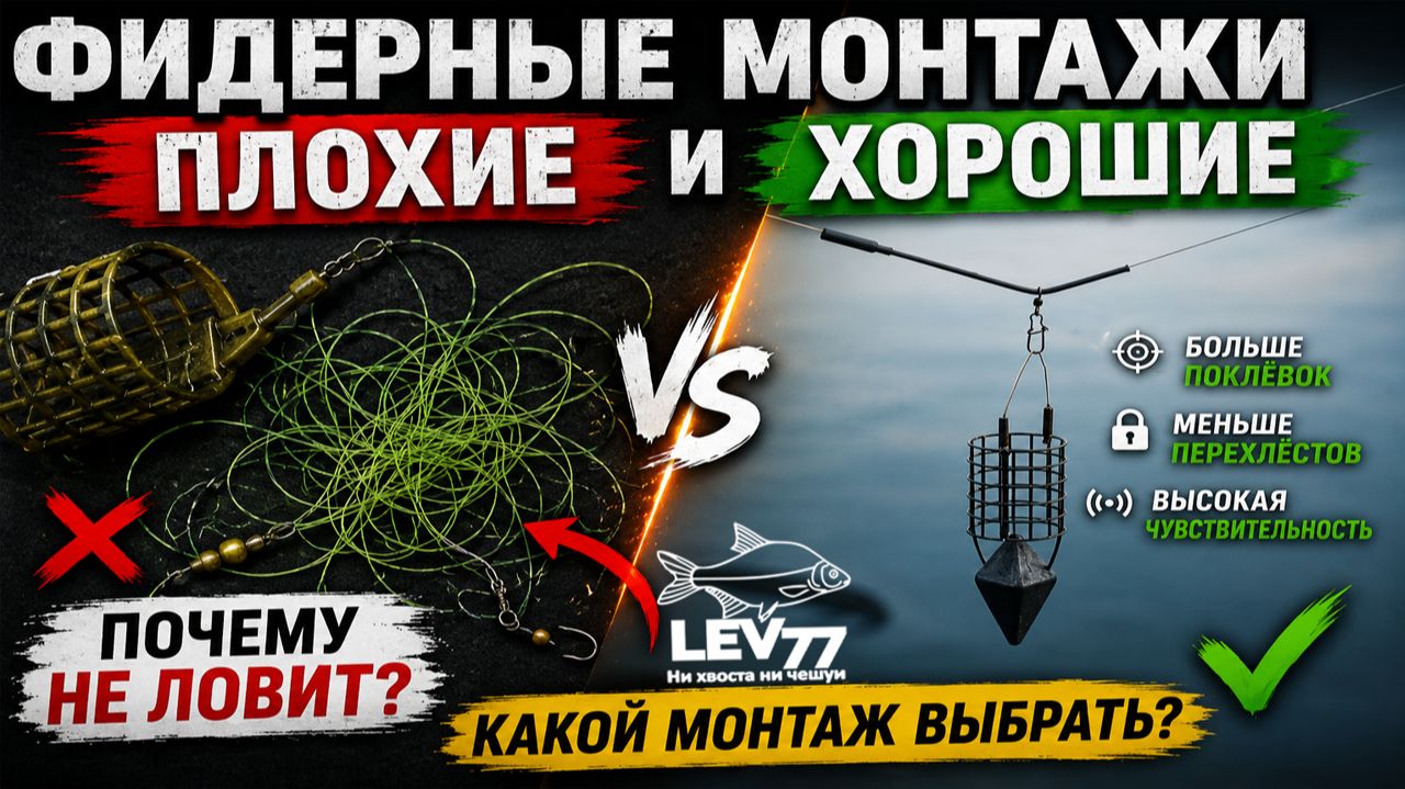ЭТОТ МОНТАЖ УБИВАЕТ КЛЁВ! Фидер для новичков.