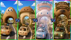 🚗 Картофельный Поу 🆚 Симедзи 🆚 Синнаморолл 🆚 Капибара в Тайлс Хоп! 🚀🔥
