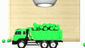 Учим цвета с помощью забавных уличных машинок грузовика и футбольных мячей детские песенки для детей