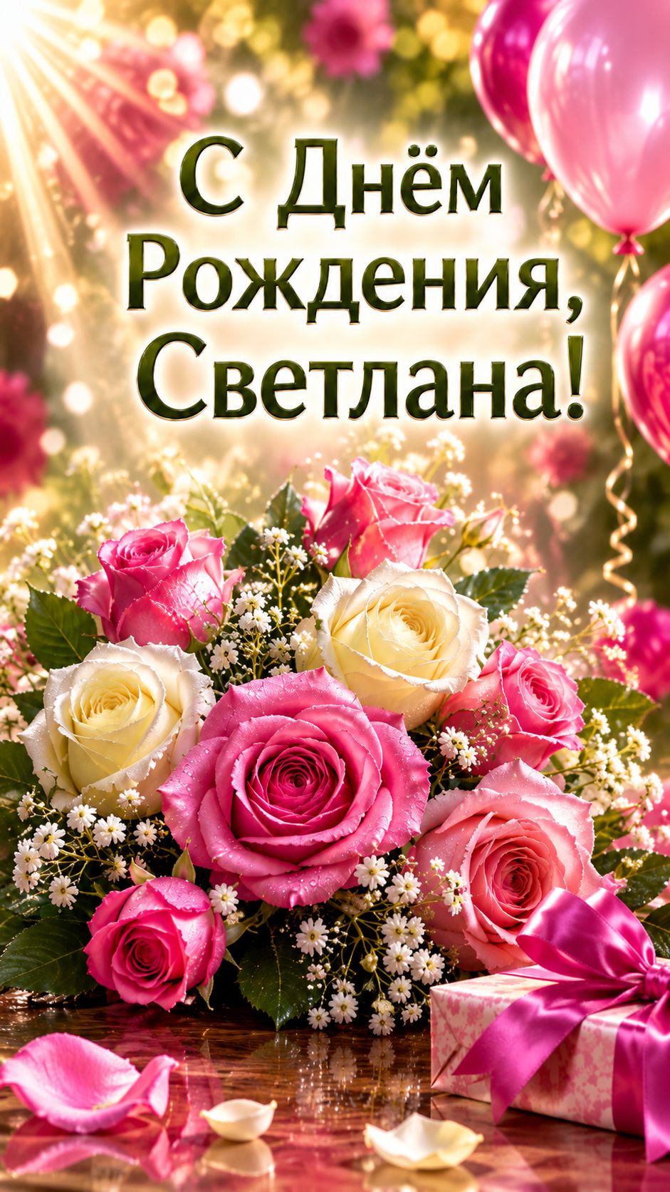 С Днём рождения Светлана!(Лепестки Роз).