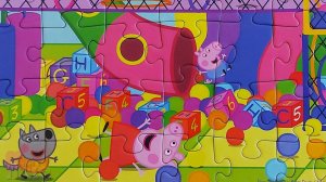 Свинка Пеппа с друзьями в игровой комнате - собираем пазл для детей Peppa Pig
