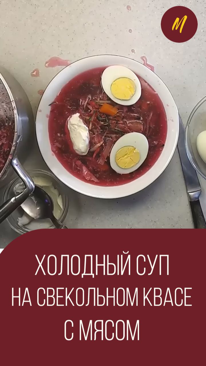 Холодный суп на свекольном квасе с мясом. Мальковский Вадим