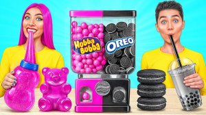 Челлендж с Едой «Розовое или Черное» # Забавные Лайфхаки с Едой с Multi DO Challenge
