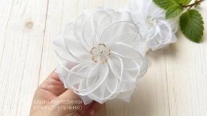 ЦветоБантики из органзы с леской🎀 🌸МК от Юлии Стрельченко