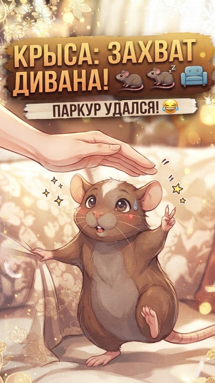 Когда выпустила крысу на диван... 😂🐾