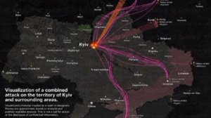 На карте примерный маршрут крылатых и баллистических ракет ВКС РФ по объектам режима Зеленского