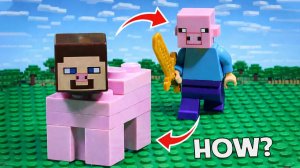 У Стива ГОЛОВА СВИНЬИ？？! Безумный обмен головами в анимации Lego Minecraft