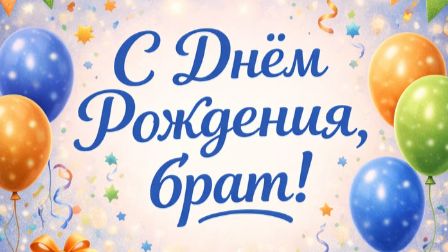 Поздравление с днем рождения брату от души — красивая музыкальная открытка 💙