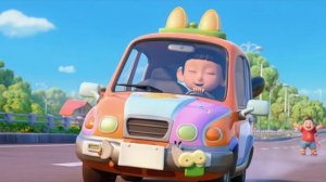 Гонка на лужайке: кто первым доедет? мультик