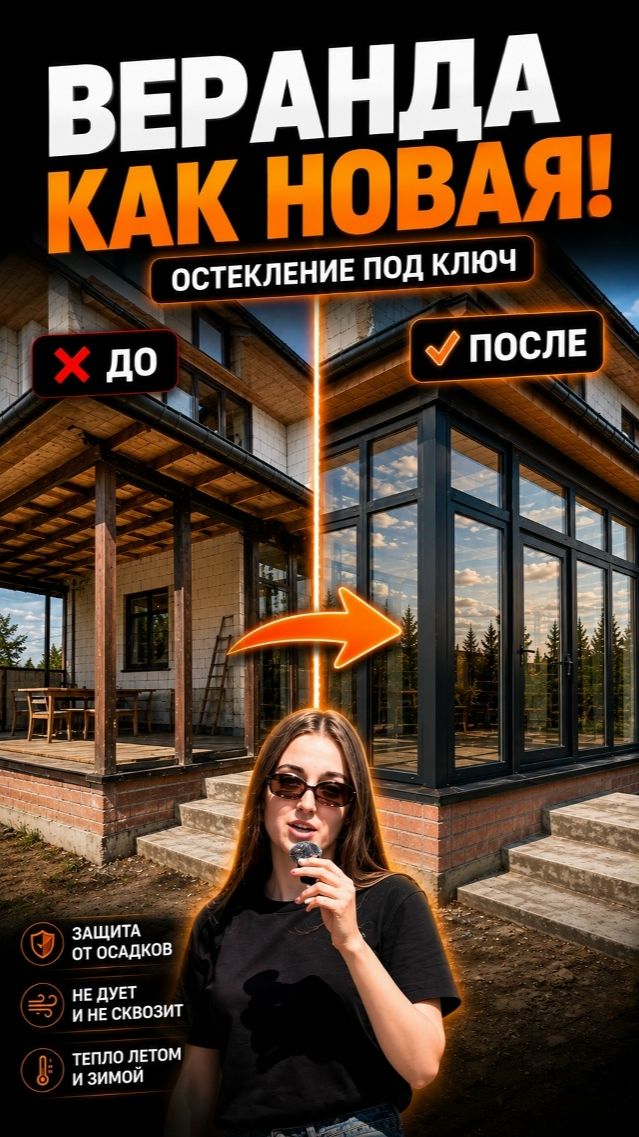 Остекление веранды. #shorts