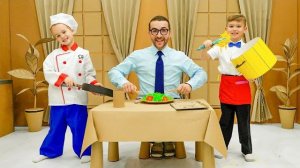 Приключение в картонном кафе для детей!